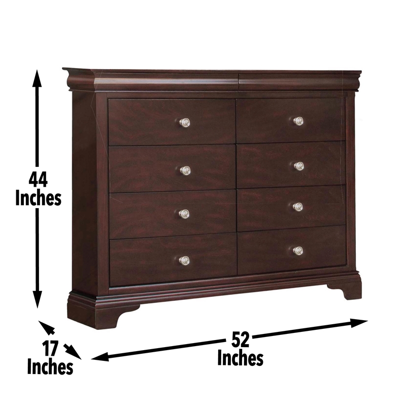Steve Silver Dominique Queen 4PC Bedroom Set in Brown