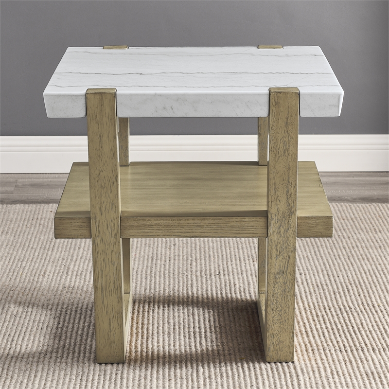 Steve Silver Perth White Marble 3-Piece Table Set (Cocktail End & Sofa Table)