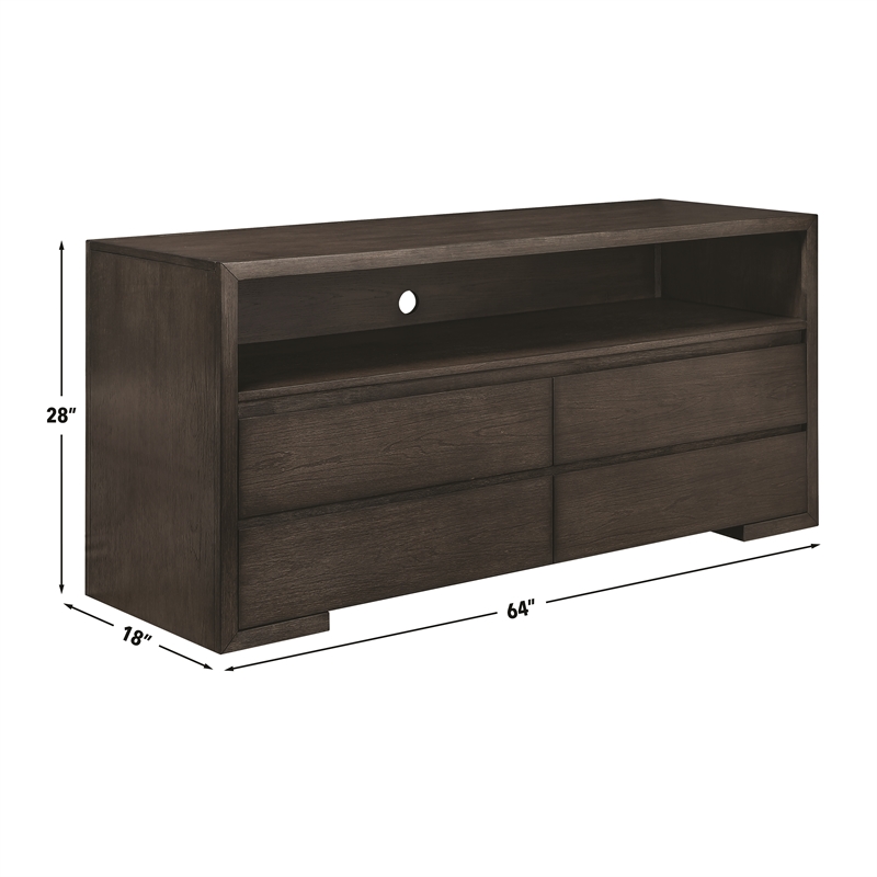 Steve Silver Evan 3-Piece Table Set with TV Stand in Brown