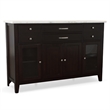 Steve Silver Francis White Marble Top Sideboard in Brown