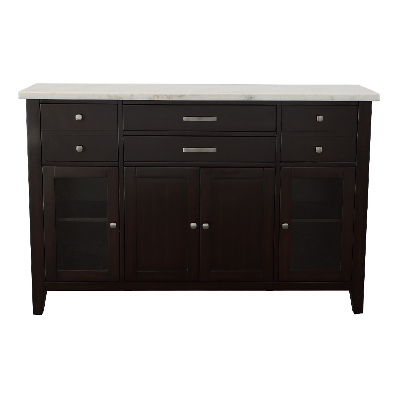 Steve Silver Francis White Marble Top Sideboard in Brown