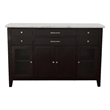 Steve Silver Francis White Marble Top Sideboard in Brown