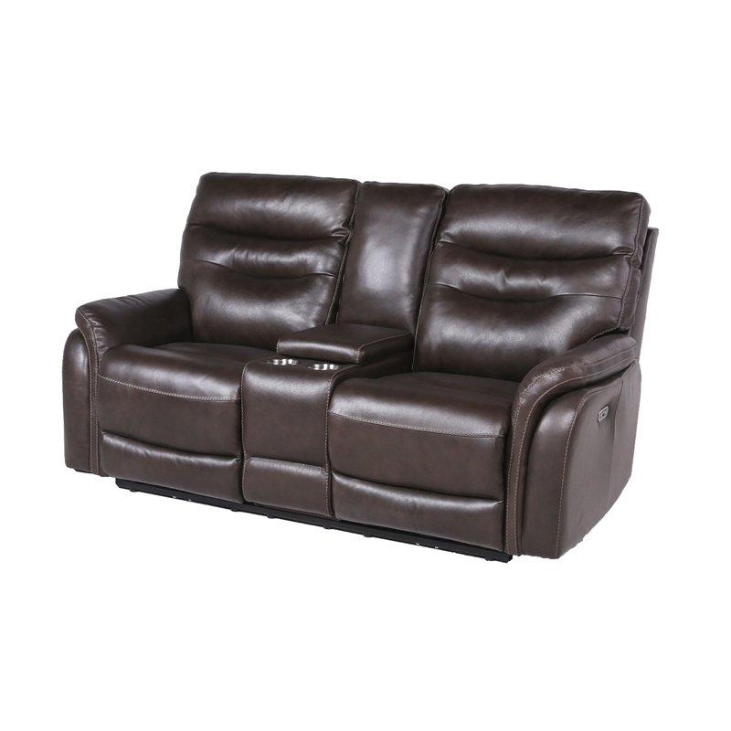 Steve Silver Fortuna 3pc Dual Power Reciling Sofa in Brown