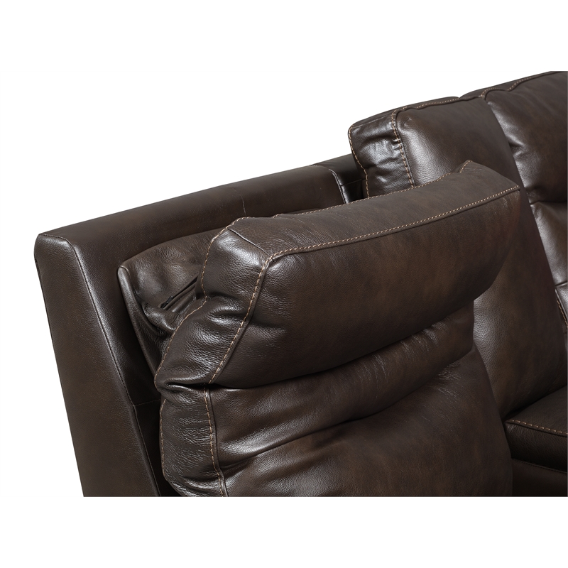 Steve Silver Fortuna 3pc Dual Power Reciling Sofa in Brown