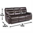 Steve Silver Fortuna 3pc Dual Power Reciling Sofa in Brown