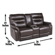 Steve Silver Fortuna 3pc Dual Power Reciling Sofa in Brown