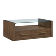 Steve Silver Garland Castered Glass Top Coffee Table in Toffee Finish