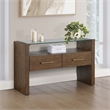 Steve Silver Garland Glass Top Sofa Table in Toffee Finish