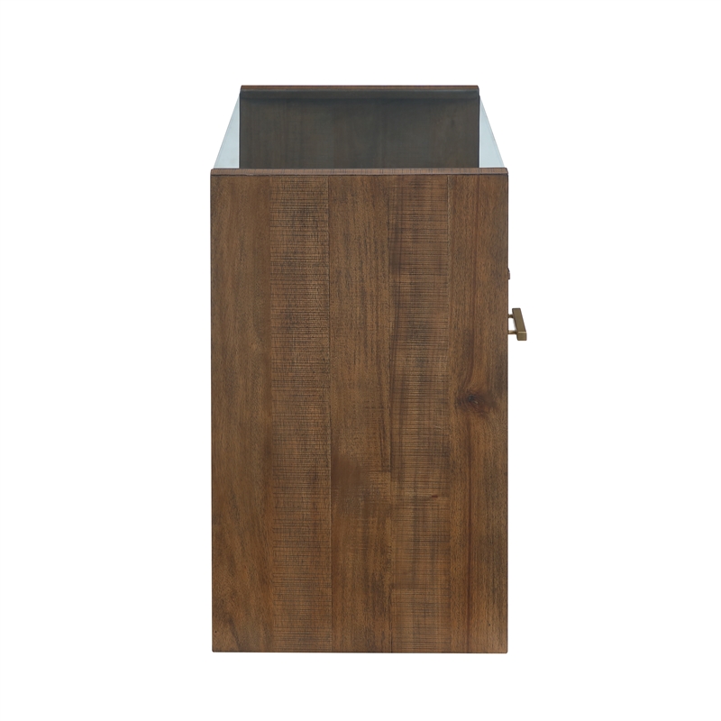 Steve Silver Garland Glass Top Sofa Table in Toffee Finish