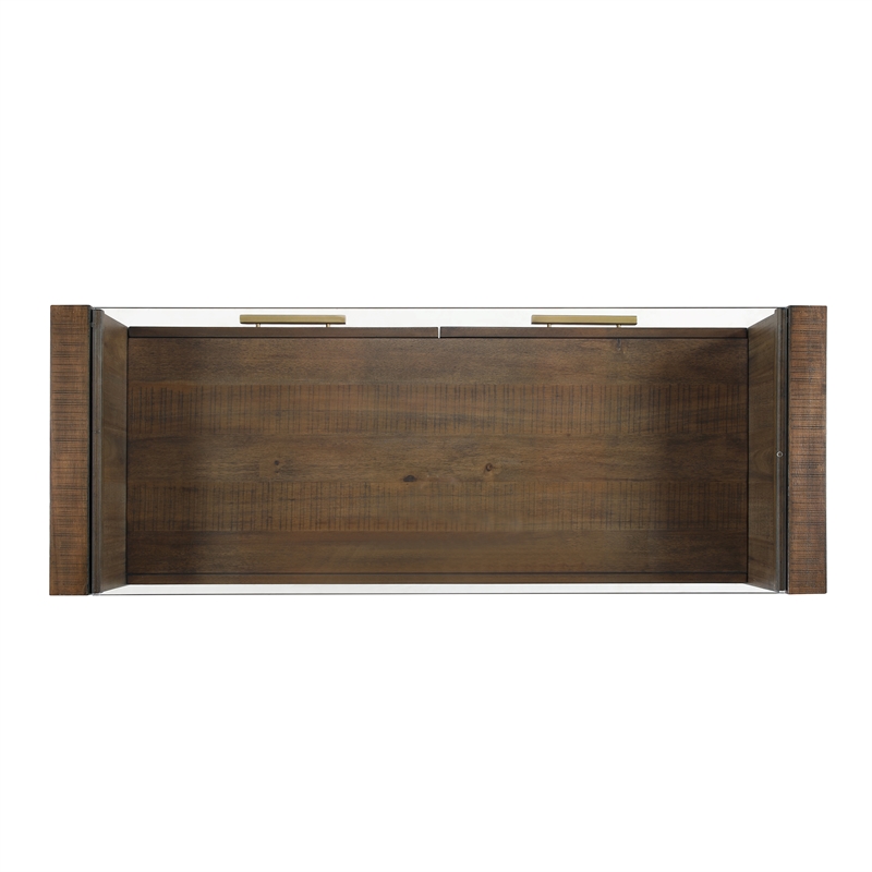 Steve Silver Garland Glass Top Sofa Table in Toffee Finish