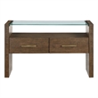 Steve Silver Garland Glass Top Sofa Table in Toffee Finish
