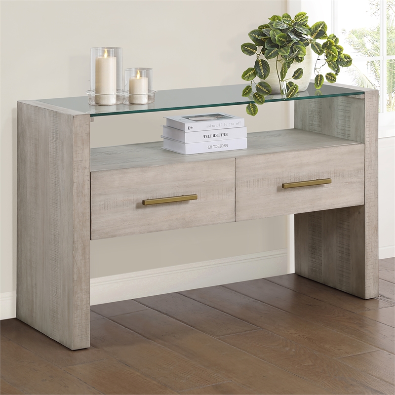 Steve Silver Garland Blonde Sofa Table in Tan