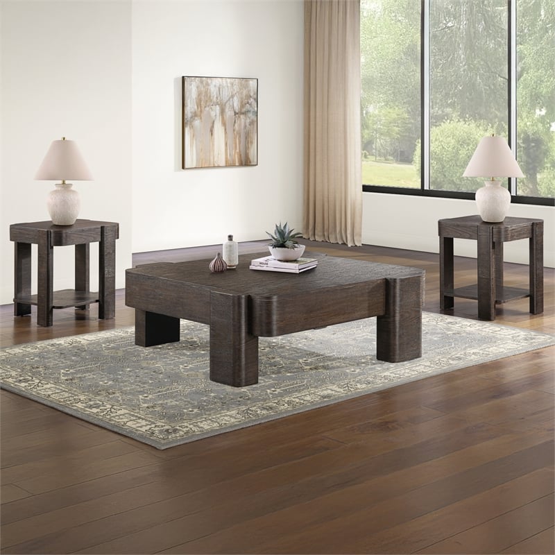 Steve Silver Salina Espresso Square End Table in Brown