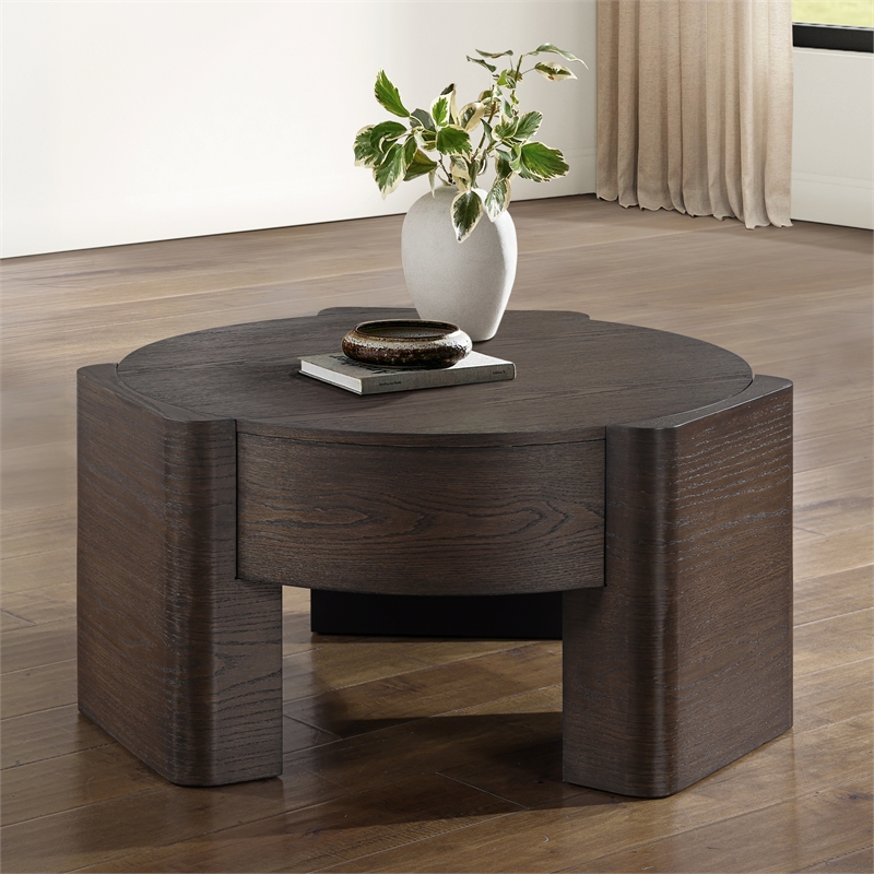 Steve Silver Salina Espresso Round Coffee Table in Brown