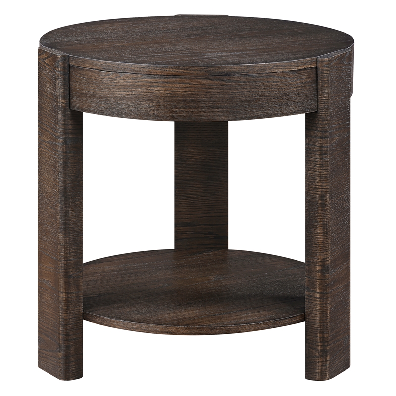 Steve Silver Salina Espresso Round End Table in Brown