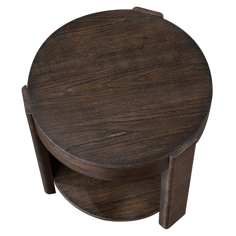 Steve Silver Salina Espresso Round End Table in Brown