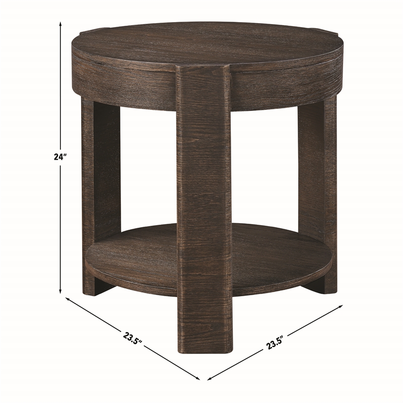 Steve Silver Salina Espresso Round End Table in Brown
