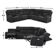 Steve Silver Seattle 3pc Sectional Sofa in Gray