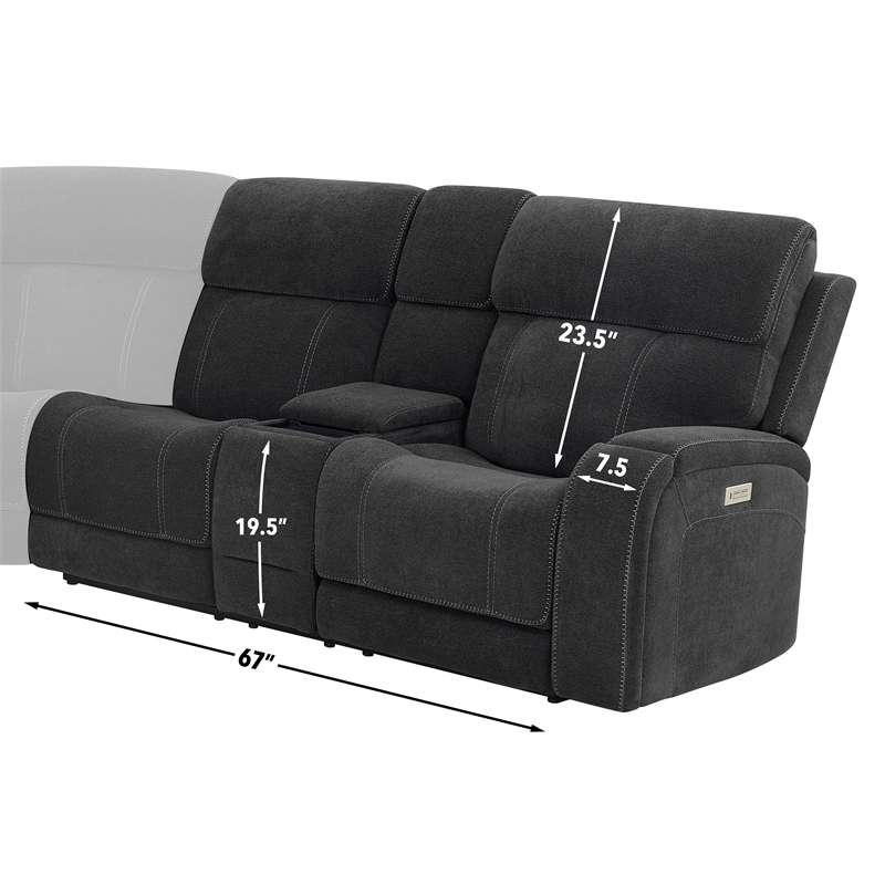 Steve Silver Seattle 3pc Sectional Sofa in Gray