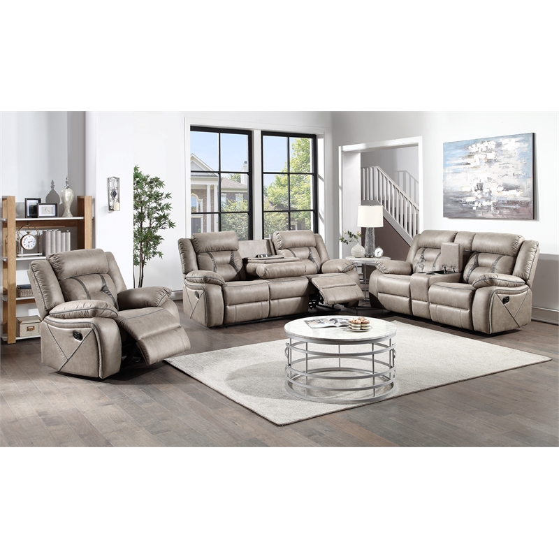 Steve Silver Tyson 3pc Sofa Set in Brown