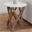 Steve Silver Wyman Banswara White Marble Top End Table