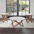 Steve Silver Wyman Banswara White Marble Top End Table
