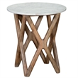 Steve Silver Wyman Banswara White Marble Top End Table