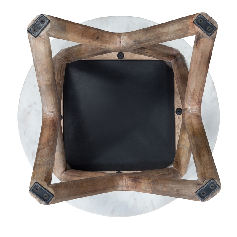 Steve Silver Wyman Banswara White Marble Top End Table