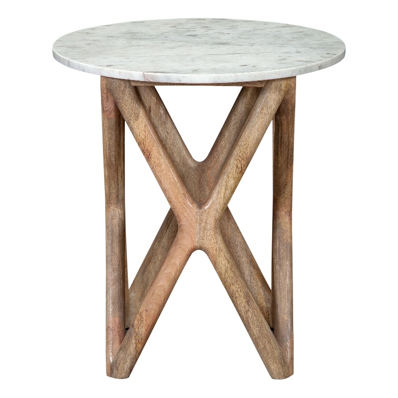 Steve Silver Wyman Banswara White Marble Top End Table