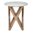 Steve Silver Wyman Banswara White Marble Top End Table