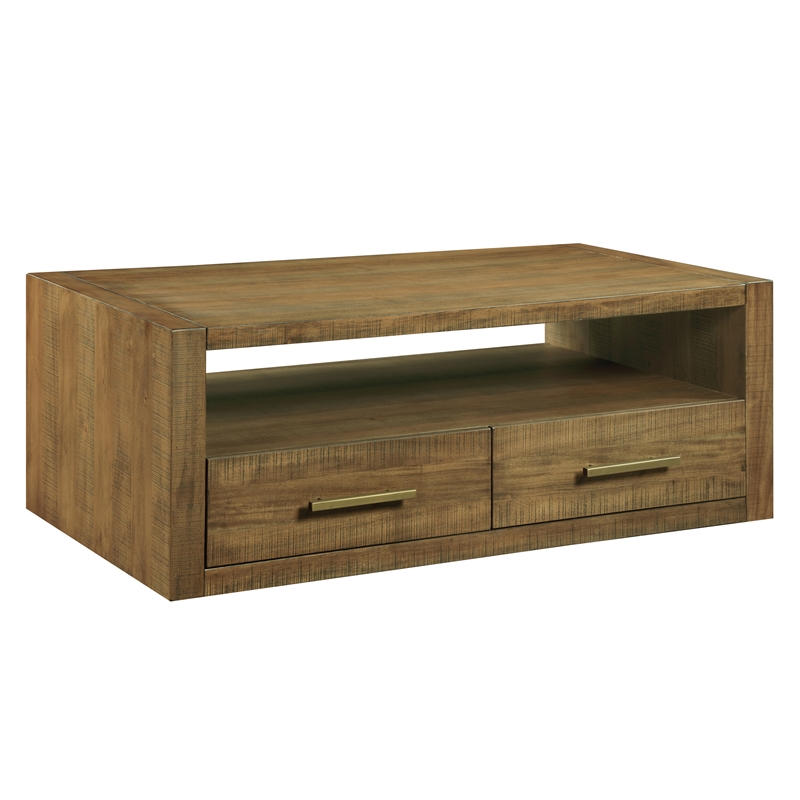 Steve Silver Garland Wood Top Cocktail Table in Brown