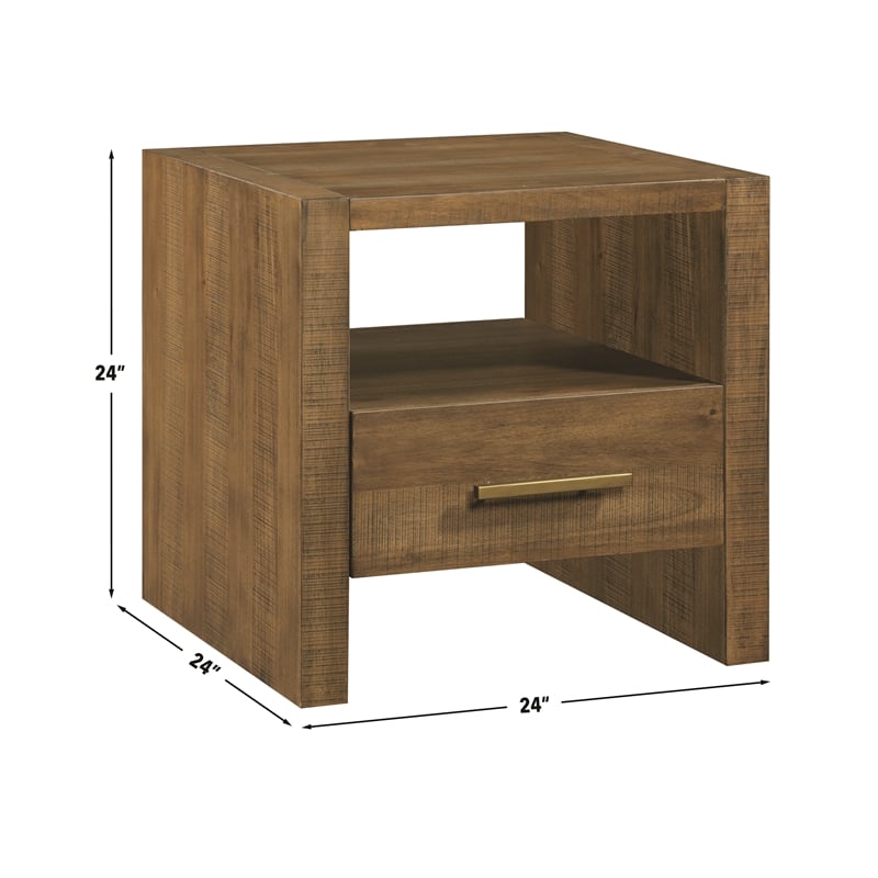 Steve Silver Garland Wood Top End Table in Brown