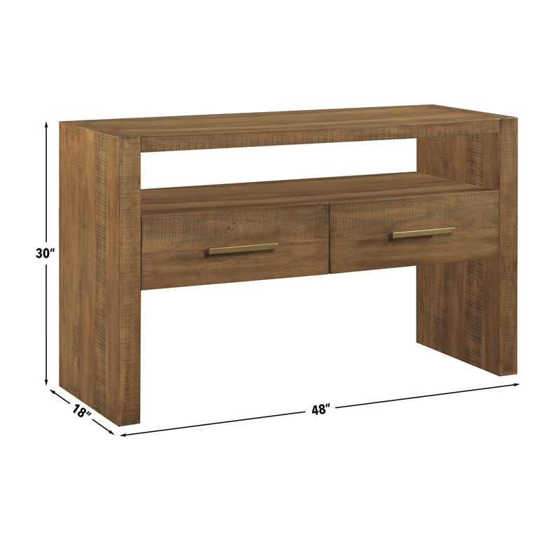 Steve Silver Garland Wood Top Sofa Table in Brown