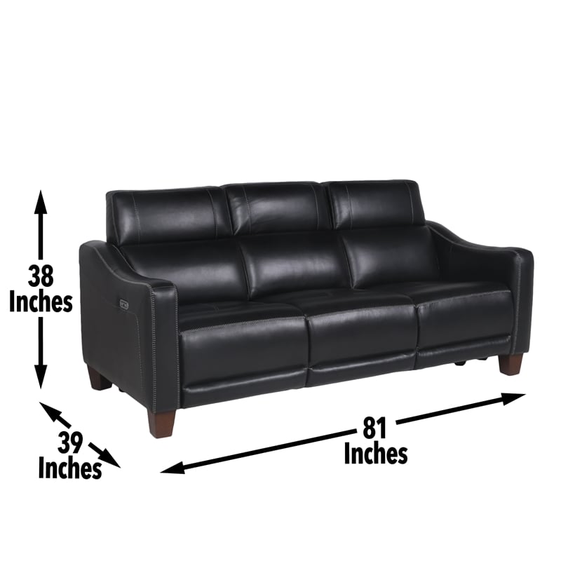 Steve Silver Giorno 3pc Power Reciling Sofa in Black
