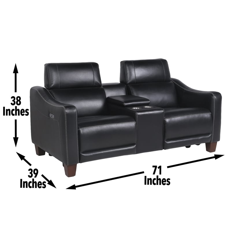 Steve Silver Giorno 3pc Power Reciling Sofa in Black