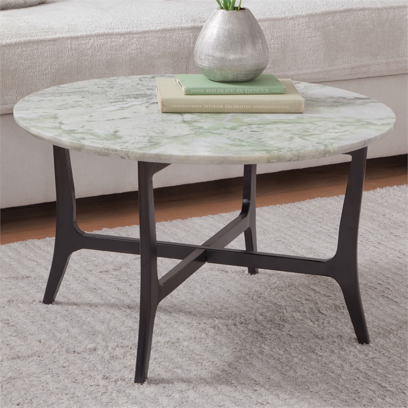 Steve Silver Hoxley Green Onyx Top Round Cocktail Table