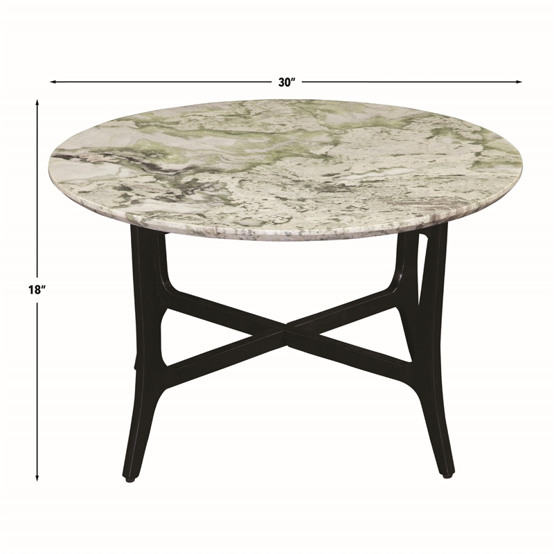 Steve Silver Hoxley Green Onyx Top Round Cocktail Table