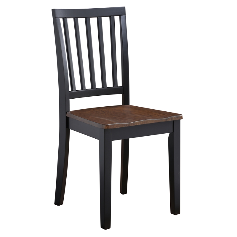 Steve Silver Joplin Solid Wood Two-Tone Farmhouse Chair in Walnut and Ebony