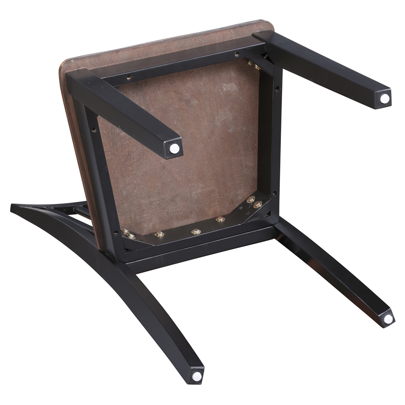 Steve Silver Joplin Solid Wood Two-Tone Farmhouse Chair in Walnut and Ebony