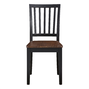 Steve Silver Joplin Solid Wood Two-Tone Farmhouse Chair in Walnut and Ebony