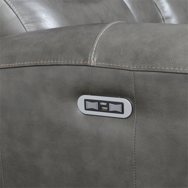 Steve Silver Laurel 3pc Power Reclining Sofa Set in Grey