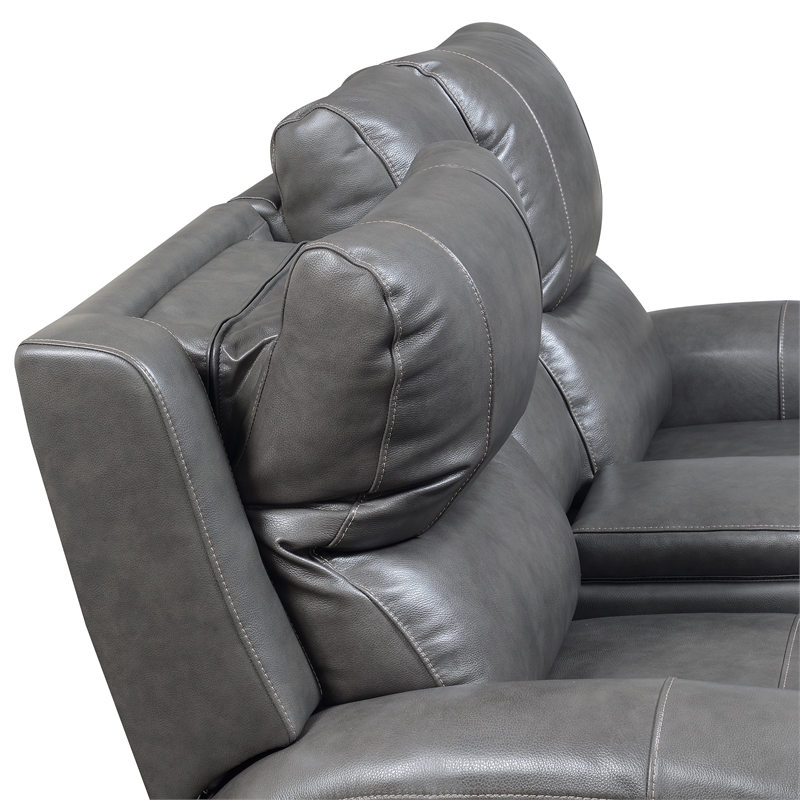 Steve Silver Laurel 3pc Power Reclining Sofa Set in Grey