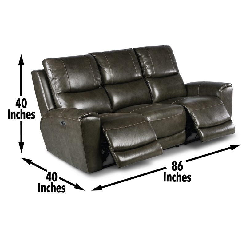 Steve Silver Laurel 3pc Power Reclining Sofa Set in Grey