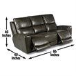 Steve Silver Laurel 3pc Power Reclining Sofa Set in Grey
