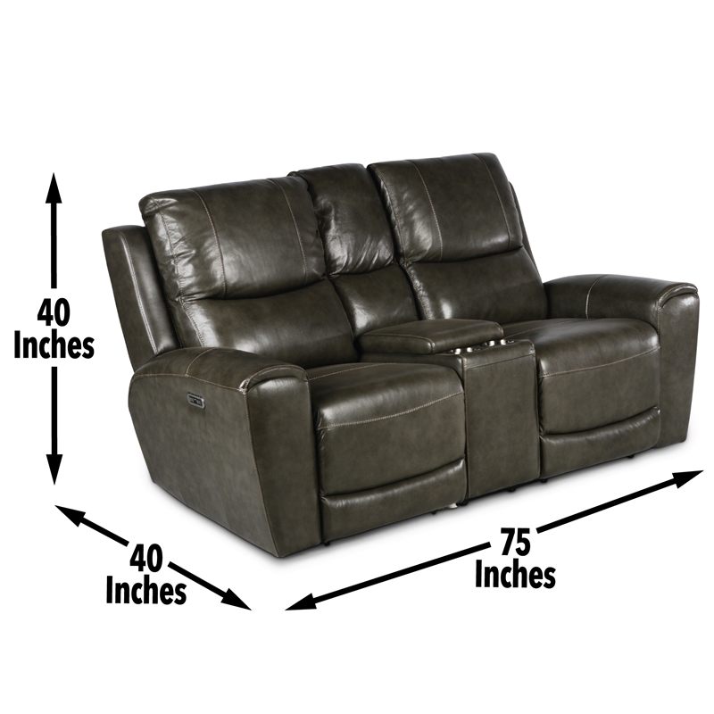 Steve Silver Laurel 3pc Power Reclining Sofa Set in Grey