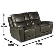 Steve Silver Laurel 3pc Power Reclining Sofa Set in Grey