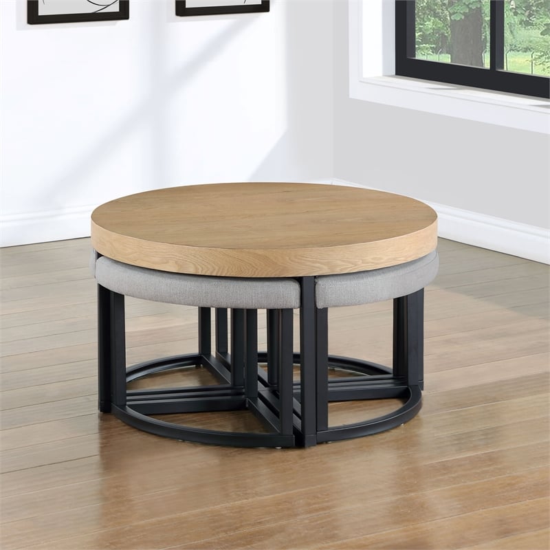 Steve Silver Magnolia Nesting Table in Black