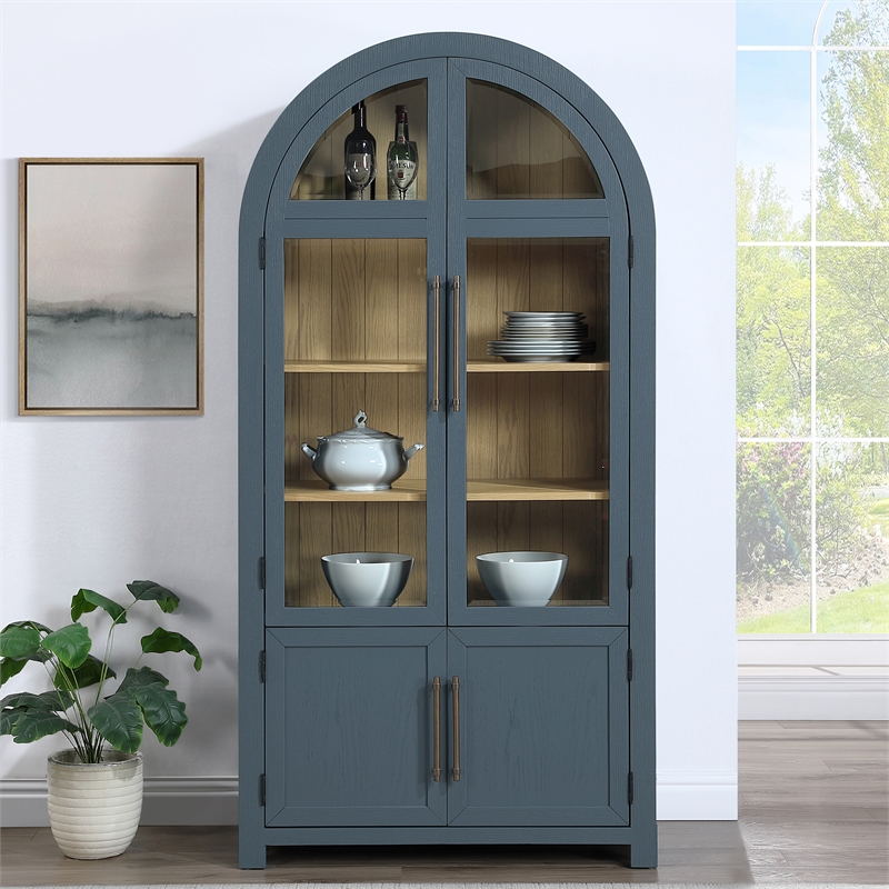 Steve Silver Magnolia Curio in Blue