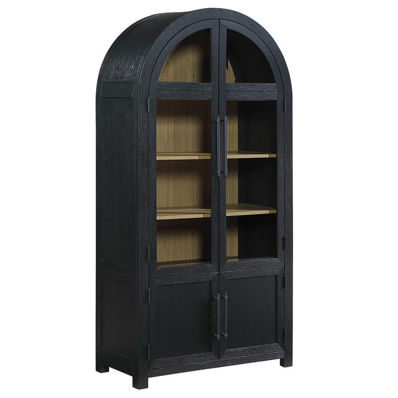 Steve Silver Magnolia Curio in Black