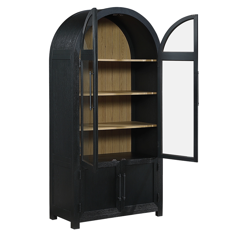 Steve Silver Magnolia Curio in Black